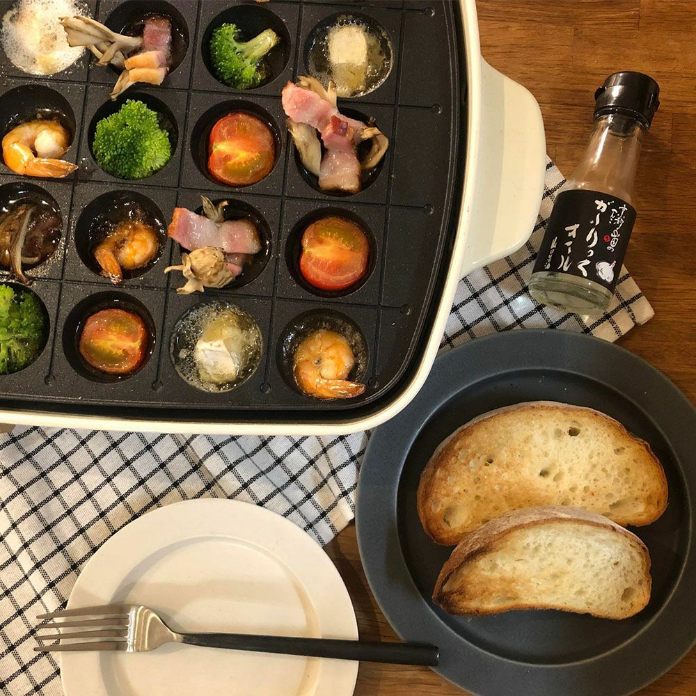 がーりっくオイルをアヒージョに